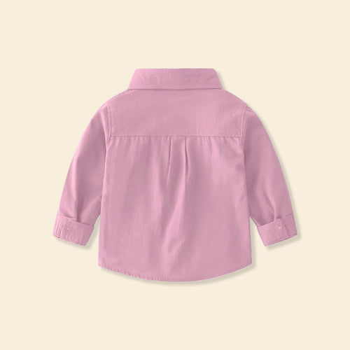 Boys Pink Long Sleeve Regular Shirt Shirts   