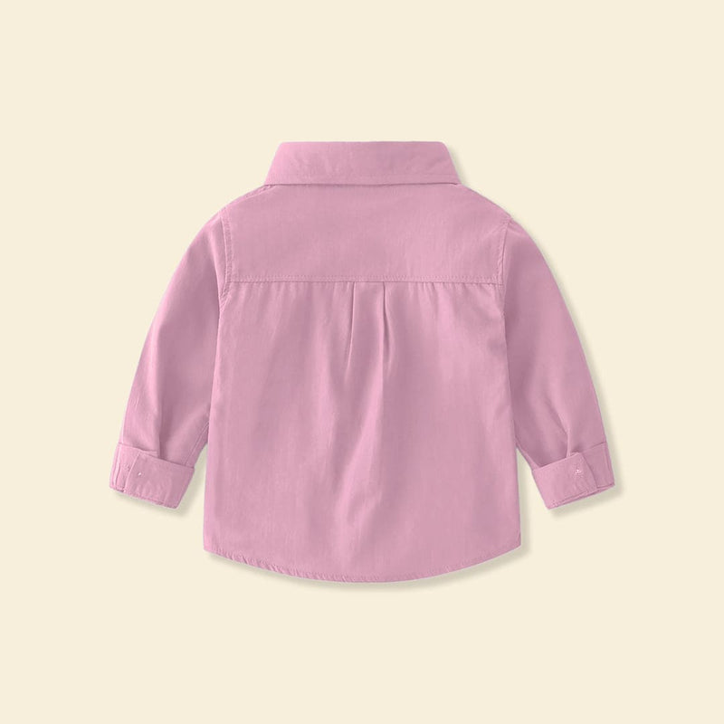 Boys Pink Long Sleeve Regular Shirt Shirts   