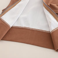 Boys Brown Typographic Printed Hooded Sweatshirt With Sleeveless Jacket & Joggers Set Sets