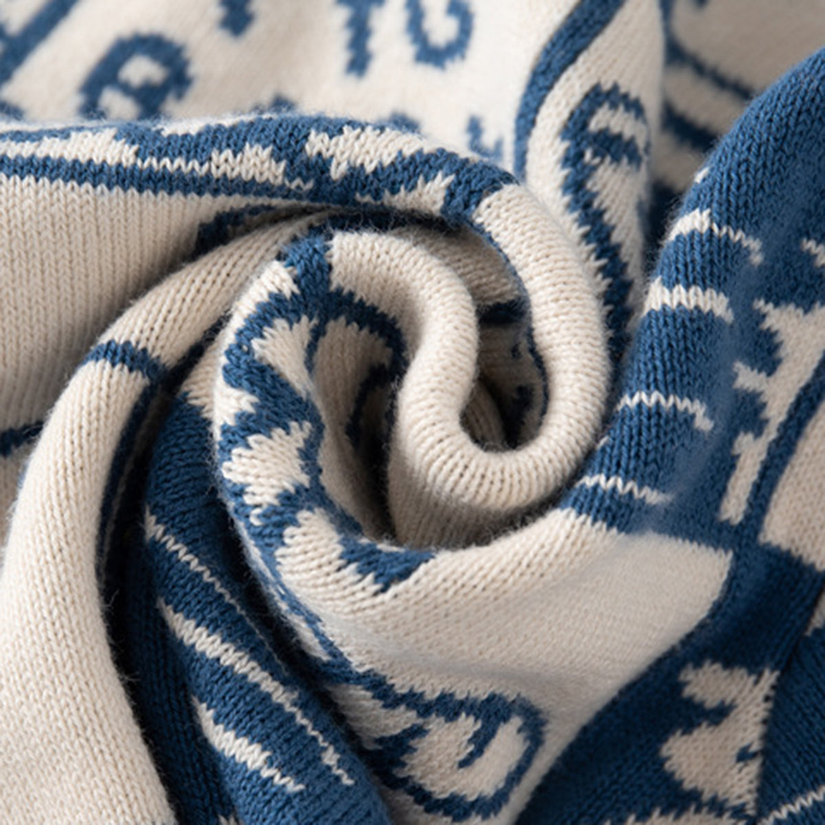 Boys Blue Cardigan With Self Design Cat Ptterns Sweaters & Cardigans