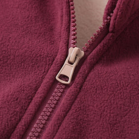 Boys Burgundy Dinosaur Embroidered Hooded Jacket Coats & Jackets