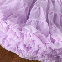Girls Purple Flower Applique Crop Top With Skirt Sets Sets