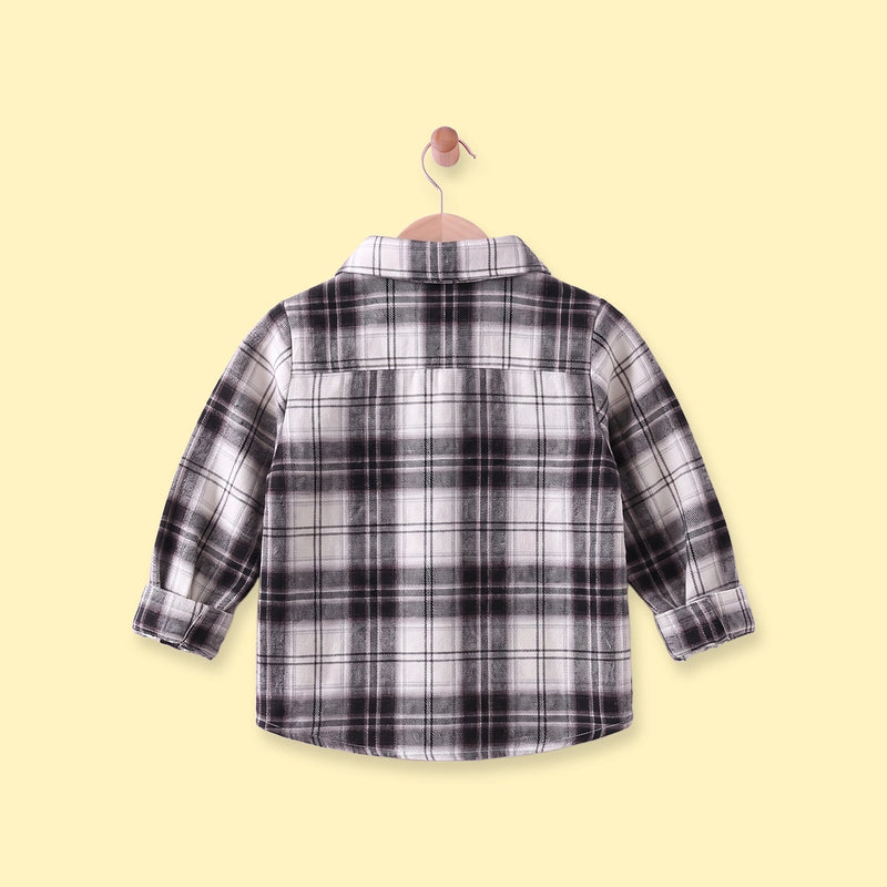 Boys Black Checked Long Sleeve Shirt Shirts