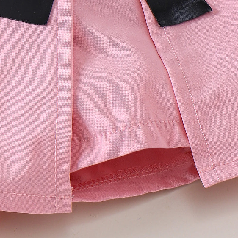 Girls White Flutter Sleeve Rose Bow Shorts Sets 2 pc. Sets
