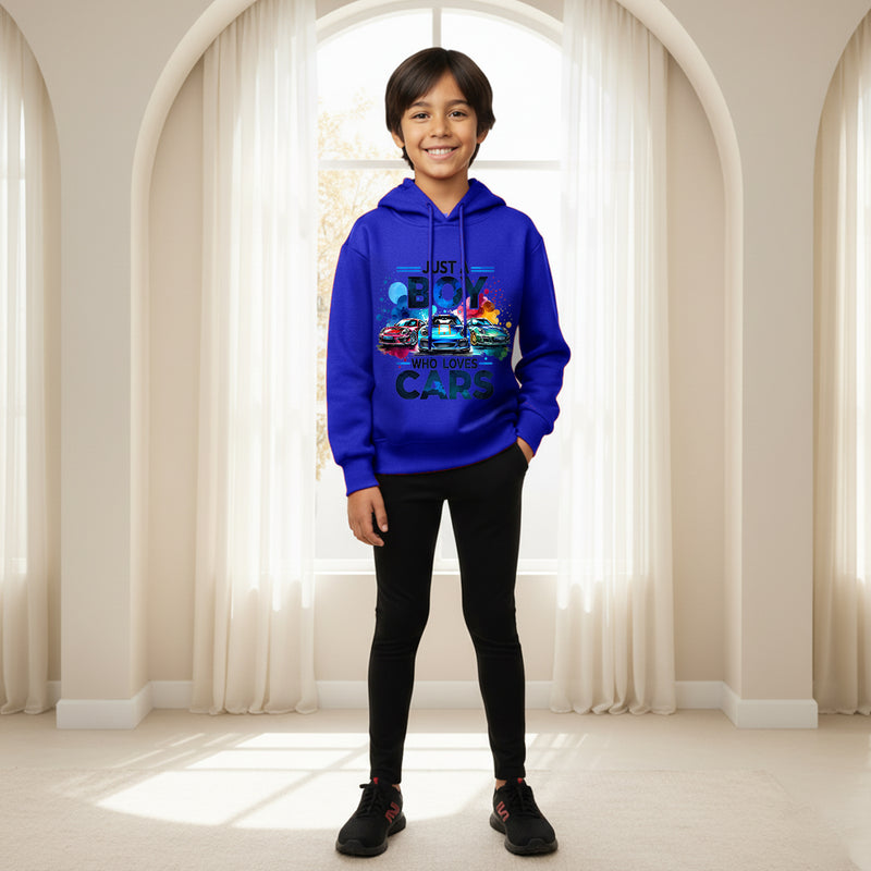 Boys Royal Blue Car Graphics Hoodies Sweatshirt Sweatshirts & Hoodies Royal Blue 3-4 Y
