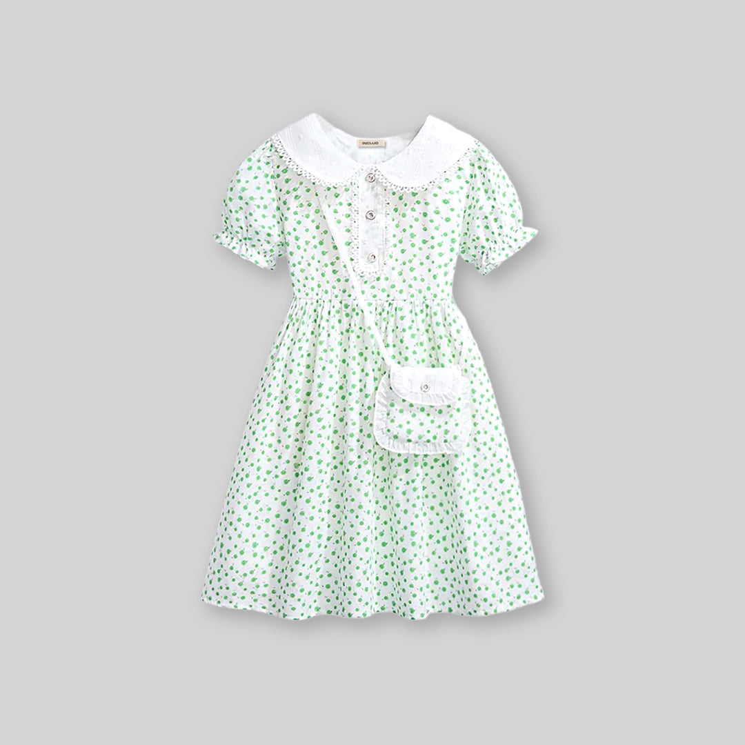 Girls Floral Print Fit & Flare Dress Casual Dresses   