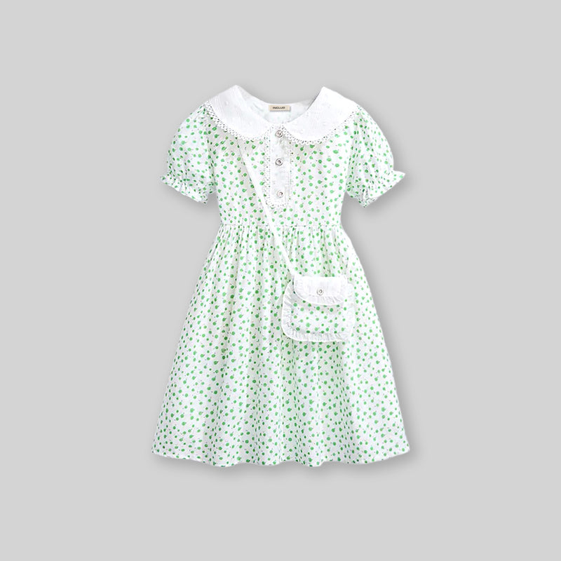 Girls Floral Print Fit & Flare Dress Casual Dresses   