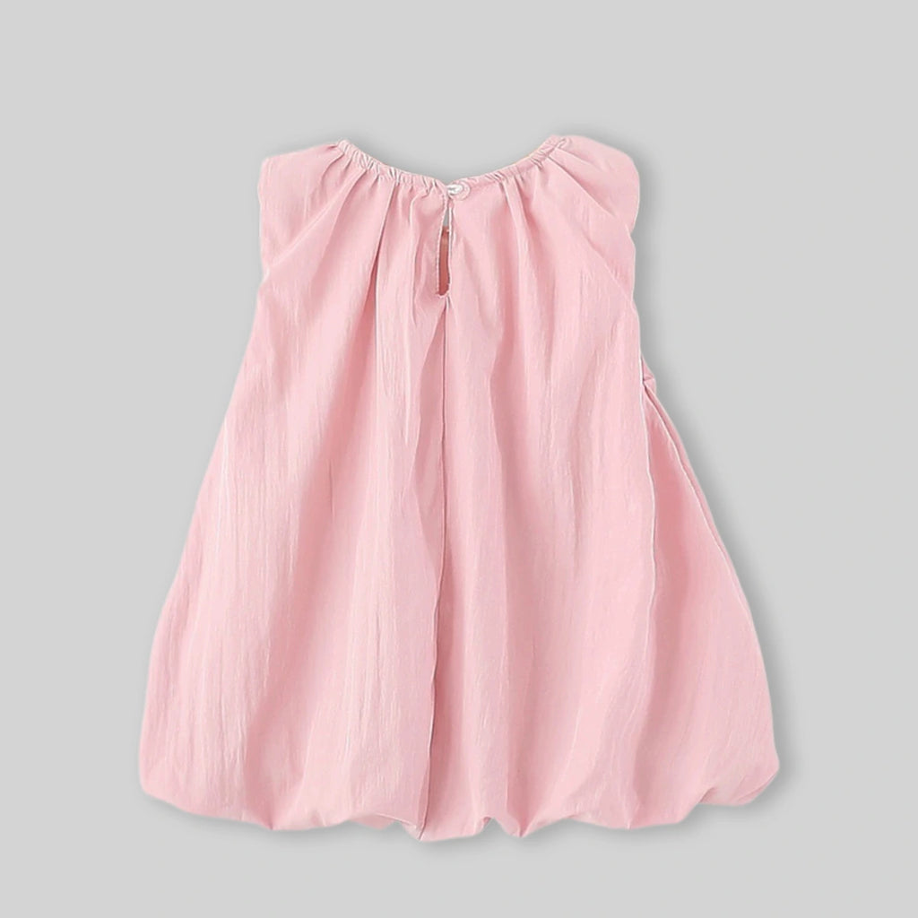 Girls Pink Cat Applique Sleeveless A-Line Dress Casual Dresses