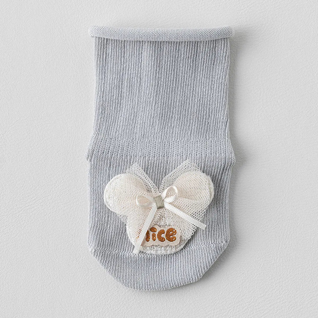 Pack of 4 Girls Multicolour Bunny And Bow Applique Calf Length Socks Socks