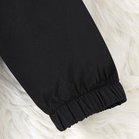 Girls Black Solid Oversized Long Sleeve Hooded Winter Jackets Coats & Jackets