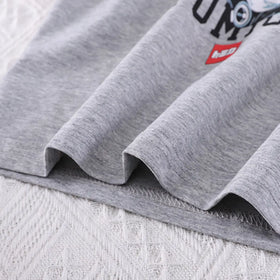 Boys Light Grey Car Printed Short Sleeve T-Shirt with Denim Shorts Sets 2 pc. Sets