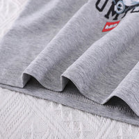 Boys Light Grey Car Printed Short Sleeve T-Shirt with Denim Shorts Sets 2 pc. Sets