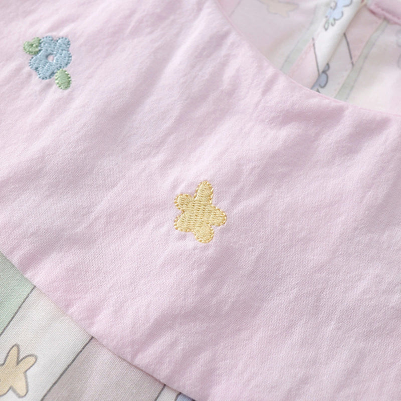 Girls Light Pink Star Striped Sleeveless A-line Dress Casual Dresses