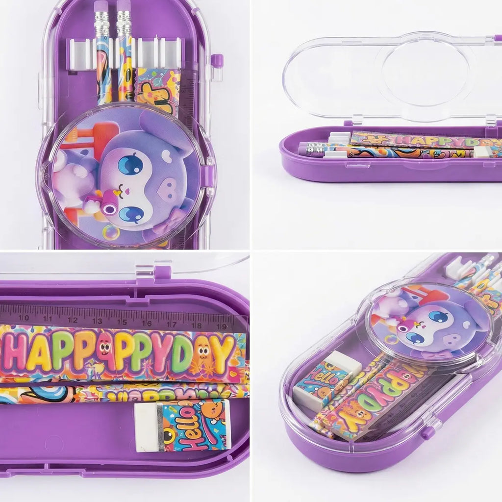 Cartoon Pencil Pouch Set for Kids Hard Case School Stationery Box Trending Accessories