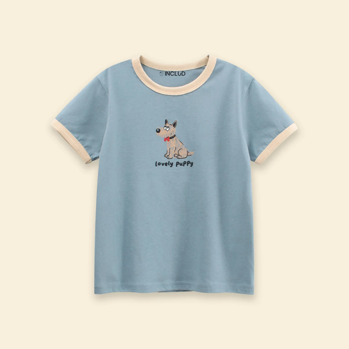 Boys Blue Puppy Print Short Sleeve T-Shirt Tshirts