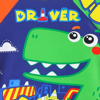 Boys Blue Dinosaur Printed T-Shirt With Shorts & Cap Swimwear Sets Sets