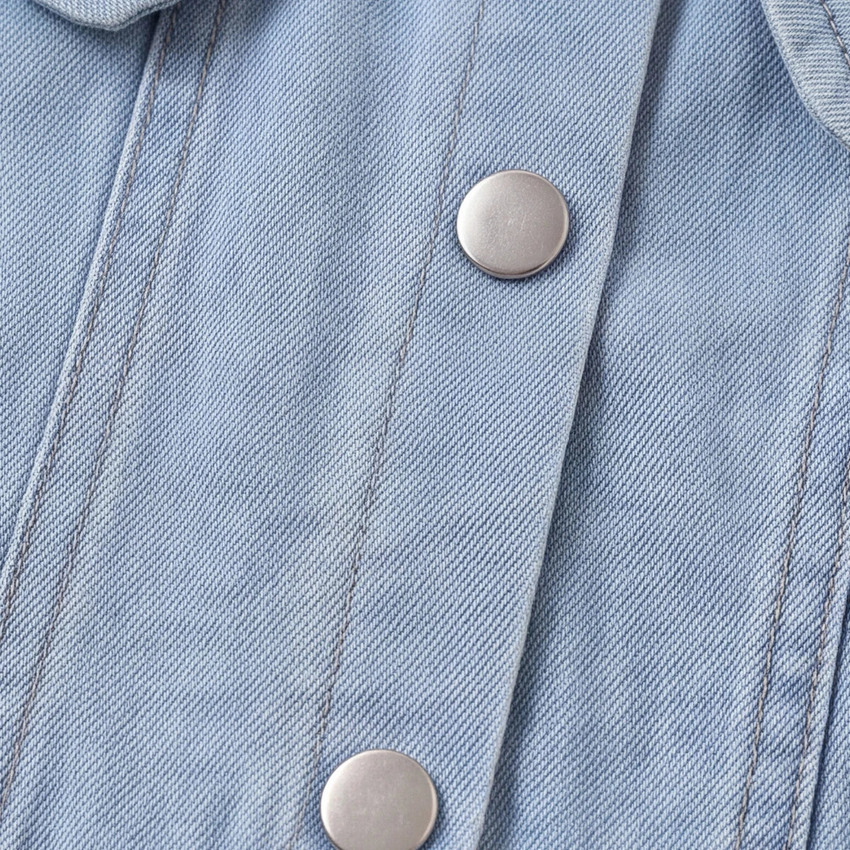 Girls White Long Sleeve Shirt Dress With Denim Vest Casual Dresses