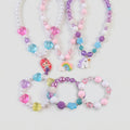 Pack Of 3 Girls Multicolour Rainbow and Mermaid Beaded Necklace & Bracelet Sets Necklace and Bracelet Multicolor Onesize