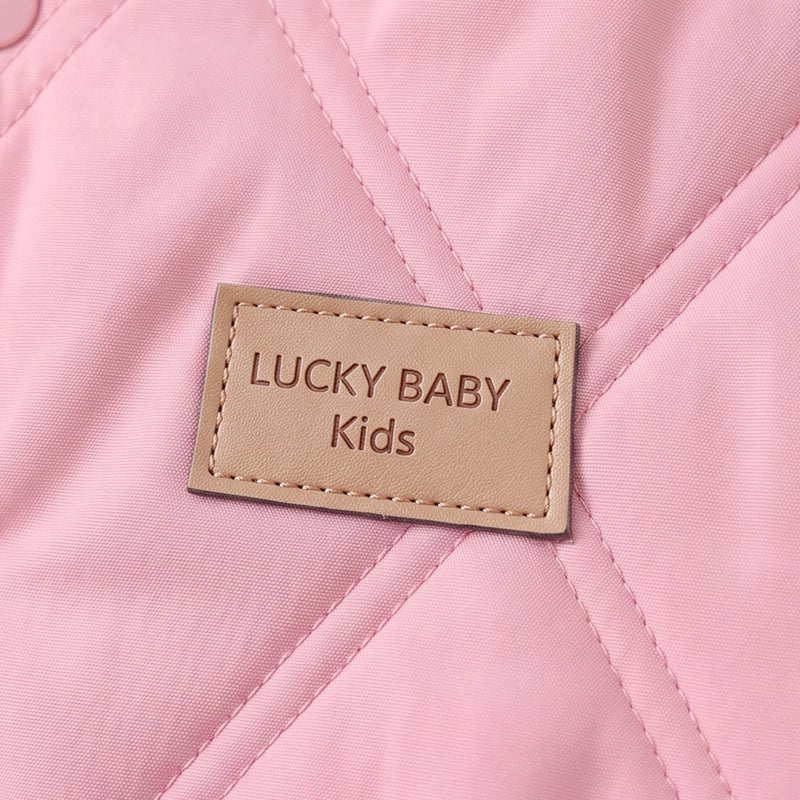 Girls Light Pink Long Sleeve Quilted Jacket Coats & Jackets