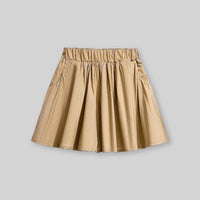 Girls Puff Sleeves Peter Pan Collar Top With Skirt Sets   