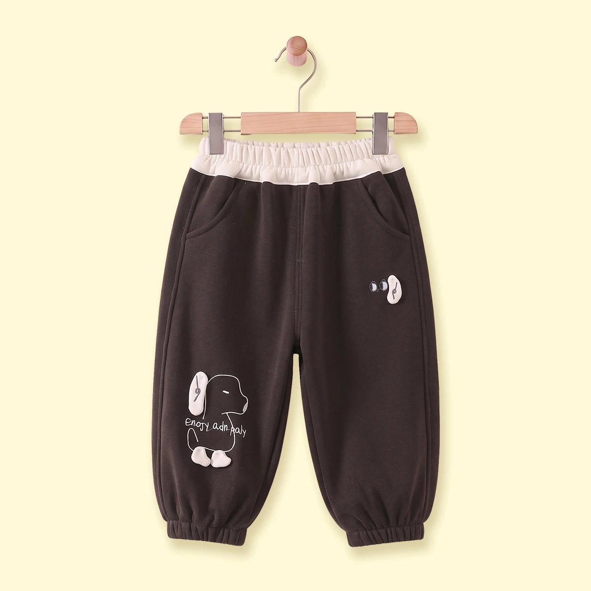 Boys Dark Brown Embroidered Jogger Joggers Dark Brown 1-2 Y