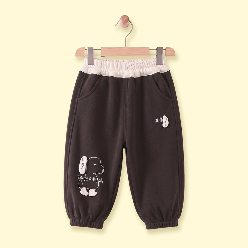 Boys Dark Brown Embroidered Jogger Joggers Dark Brown 1-2 Y