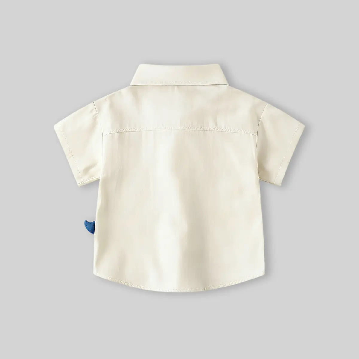 Boys Off White Dinosaur Printed Shirt With Short Sleeves Shirts