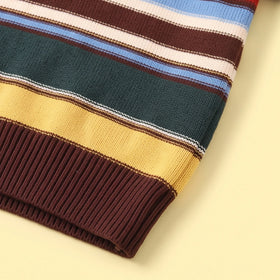 Boys Multicolour Striped Long Sleeve Polo Sweater Sweaters & Cardigans