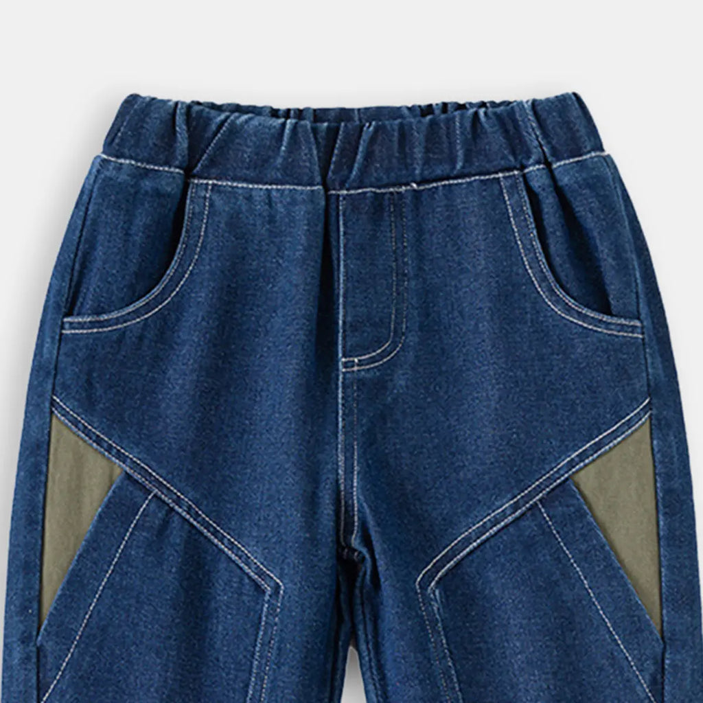 Boys Blue Relaxed Fit Denim Jeans with Elasticated Waist Pants