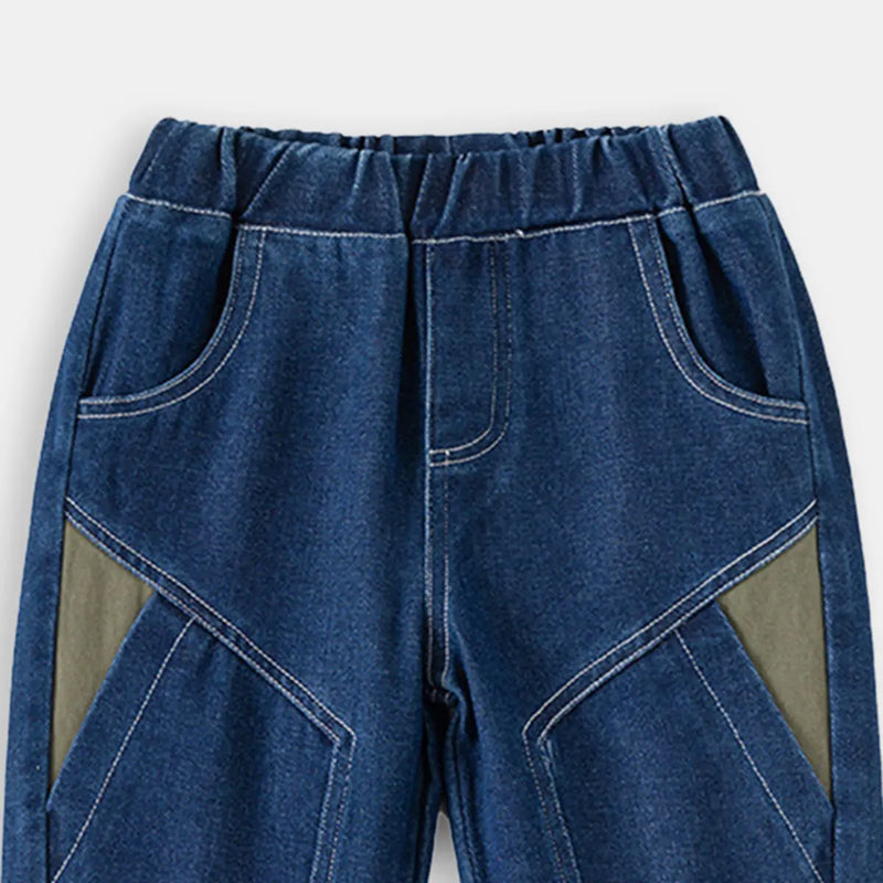 Boys Blue Relaxed Fit Denim Jeans with Elasticated Waist Pants