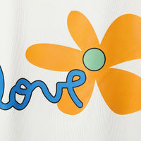 Girls Orange Flower Printed Summer T-Shirt With Shorts Set 2 pc. Sets