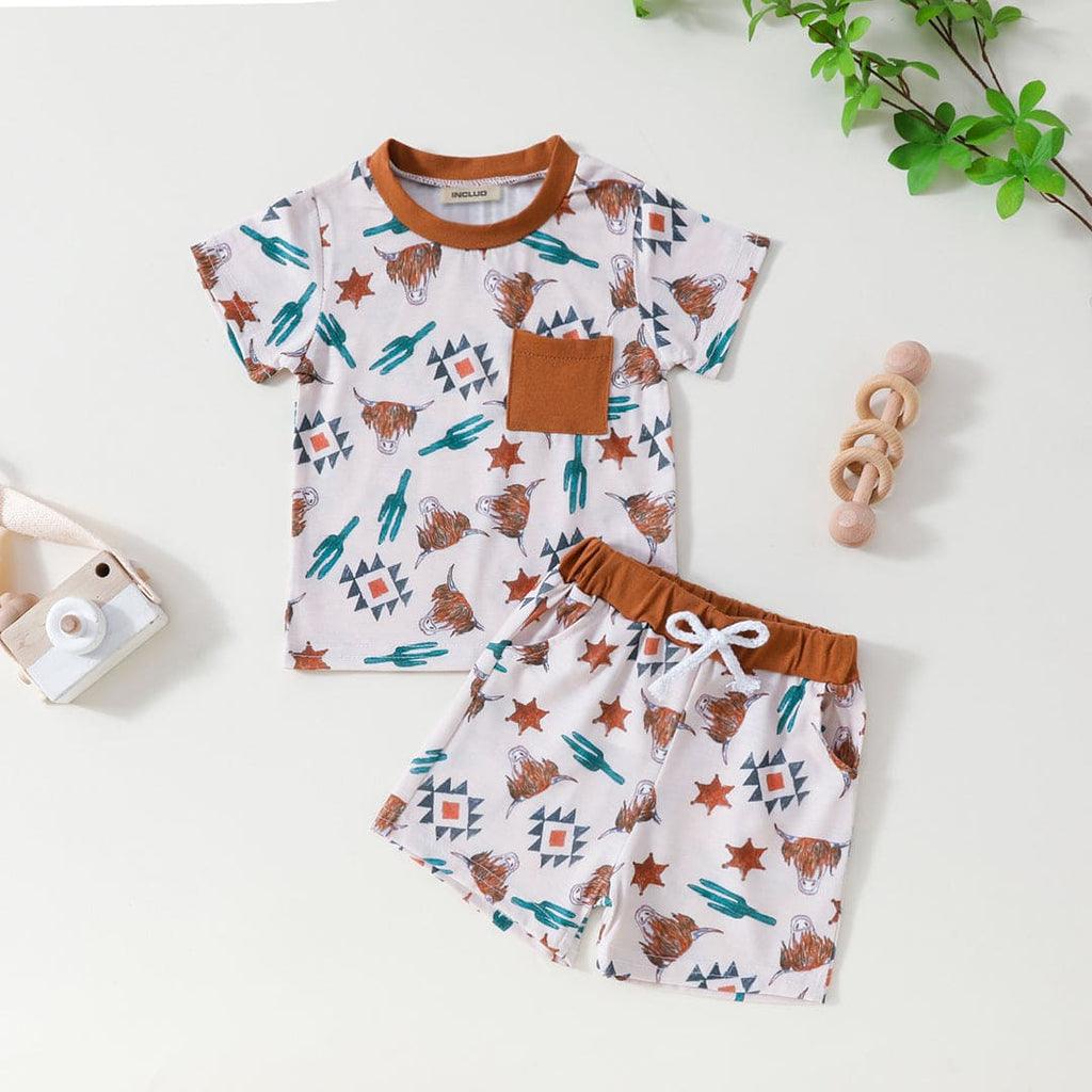 Boys Graphic Printed T-Shirt With Shorts Set