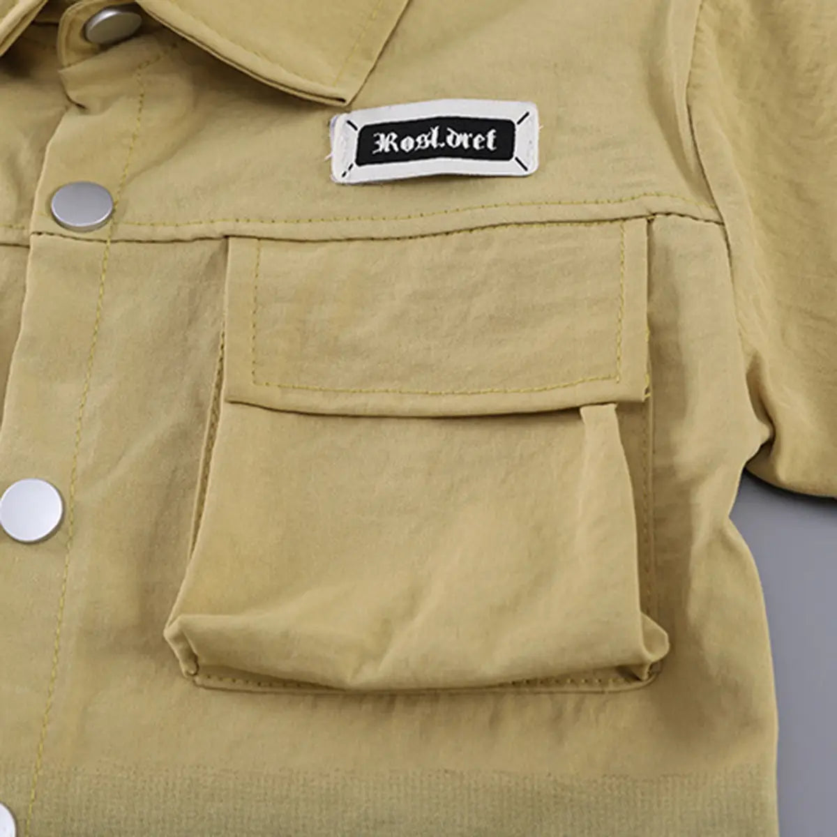 Boys Khaki Short Sleeve Shirt With Printed T-shirts And Elasticated Shorts Sets 3 pc. Sets