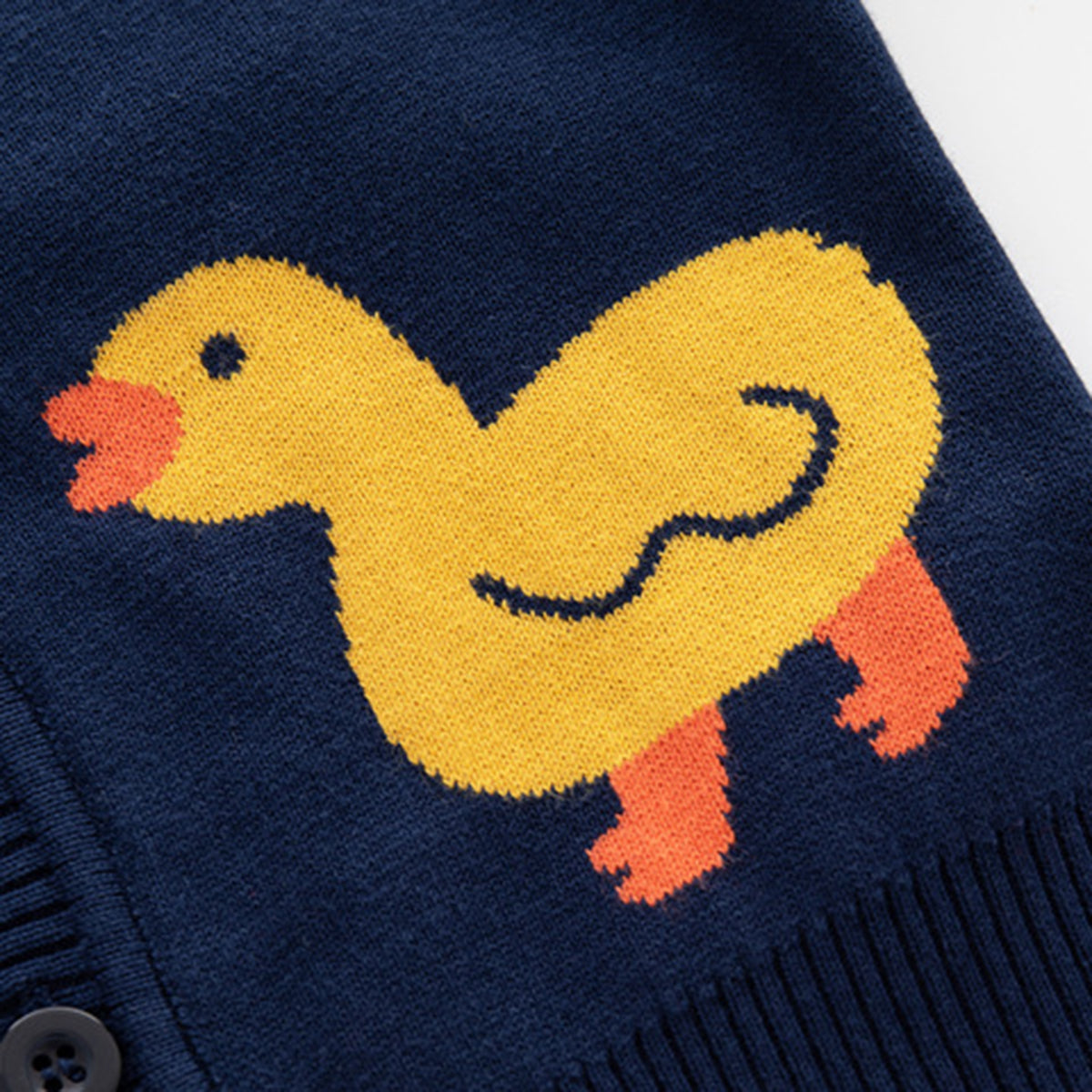 Boys Navy Blue Knitted Cardigan with Self-Design Animal Patterns Sweaters & Cardigans