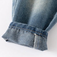 Boys Light Blue Solid Jeans With Elasticated Waistband Jeans