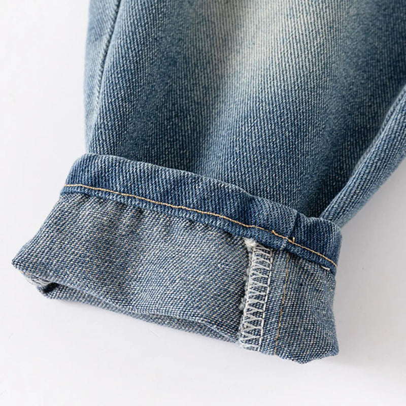 Boys Light Blue Solid Jeans With Elasticated Waistband Jeans