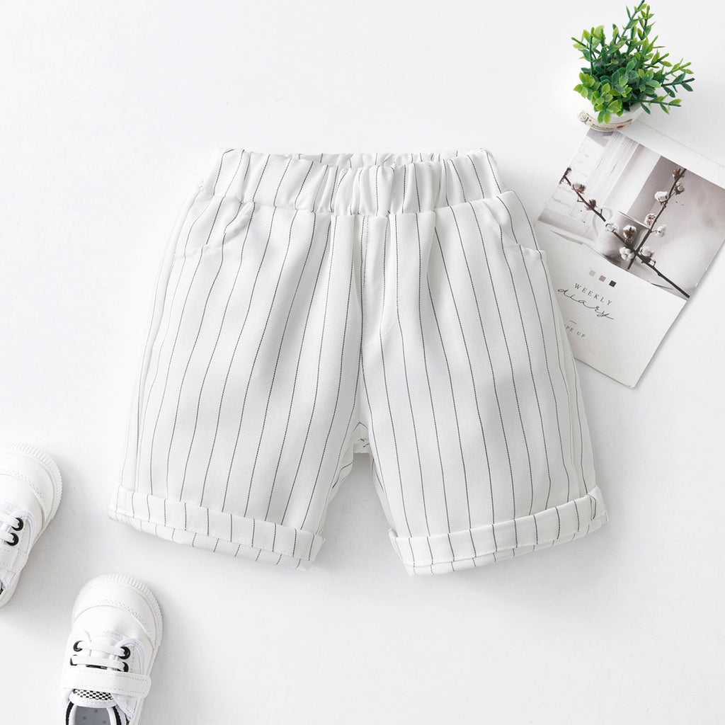 Boys Solid Color Elasticated Shorts