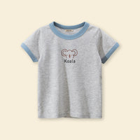 Girls Motif Printed Short Sleeves Casual Tee Tops & T-Shirts