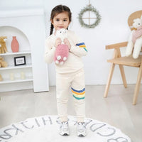Girls Off-White Sweatshirt with Joggers Winterwear Set Sets