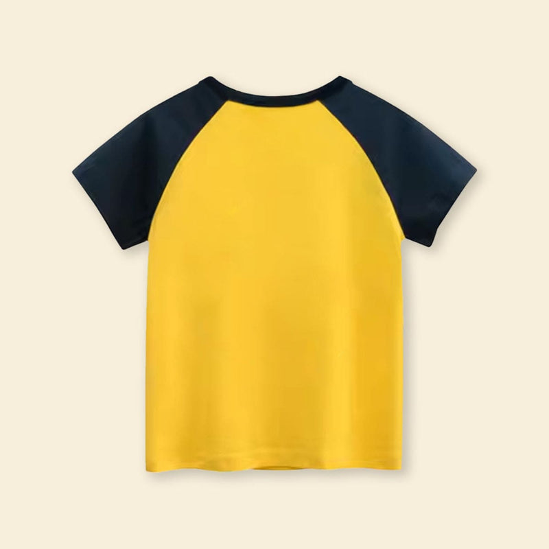 Boys Yellow Raglan Sleeve Graphic T-Shirt T-Shirt