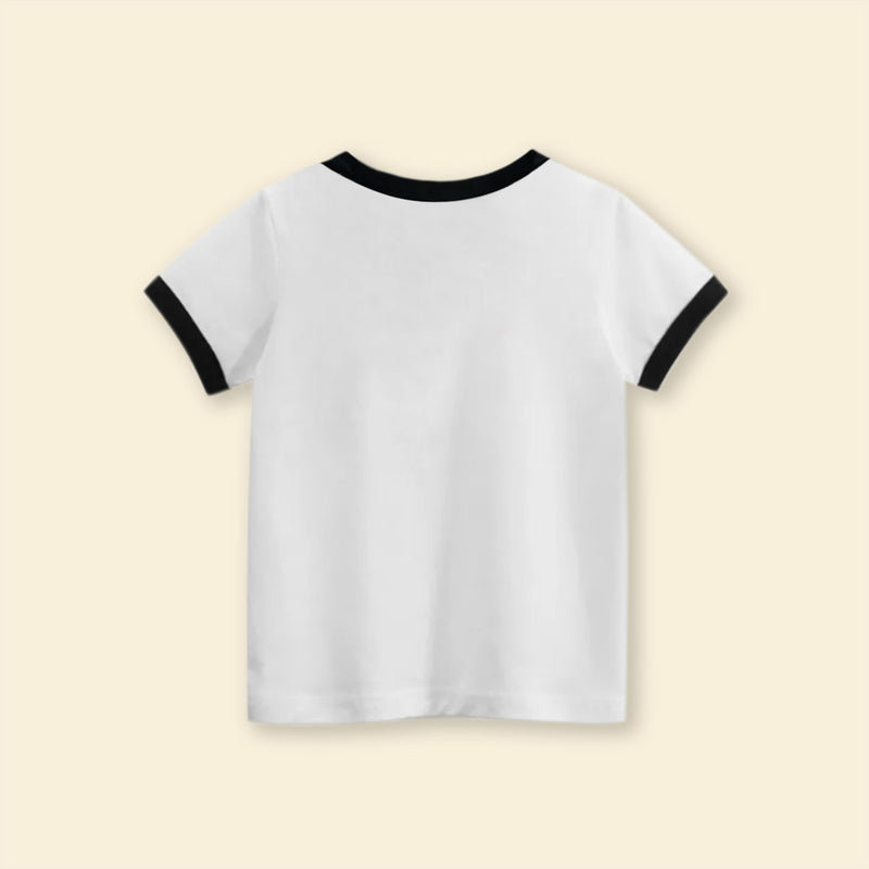 Girls Motif Printed Short Sleeves Casual Tee Tops & T-Shirts
