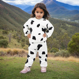 Girls Black Fleece Sweatshirt with Joggers Set
