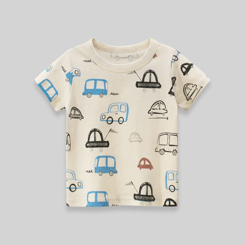 Short Sleeve Tshirt With Car print Tshirts   