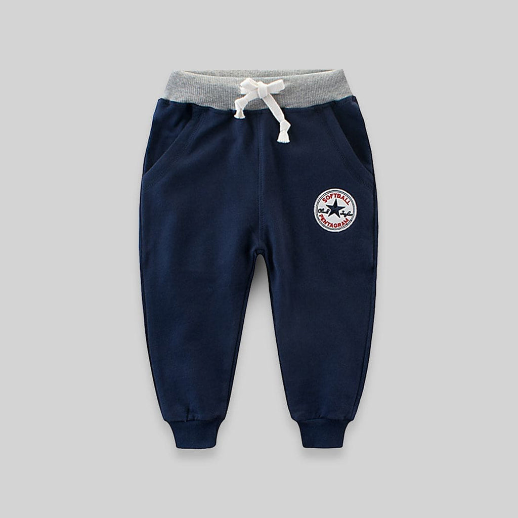 Boys Navy Joggers with Drawstring