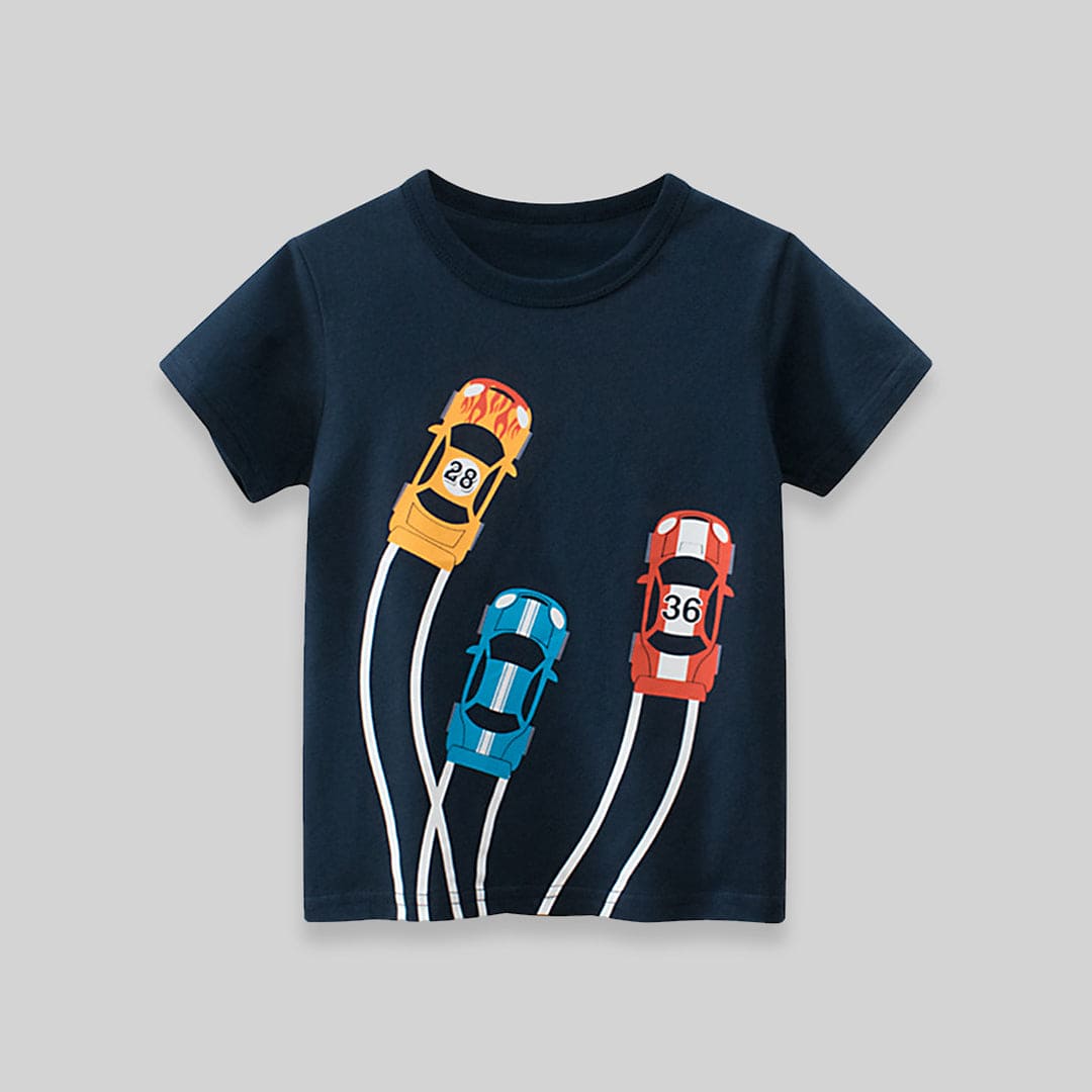 Short Sleeve Tshirt With Car print Tshirts   