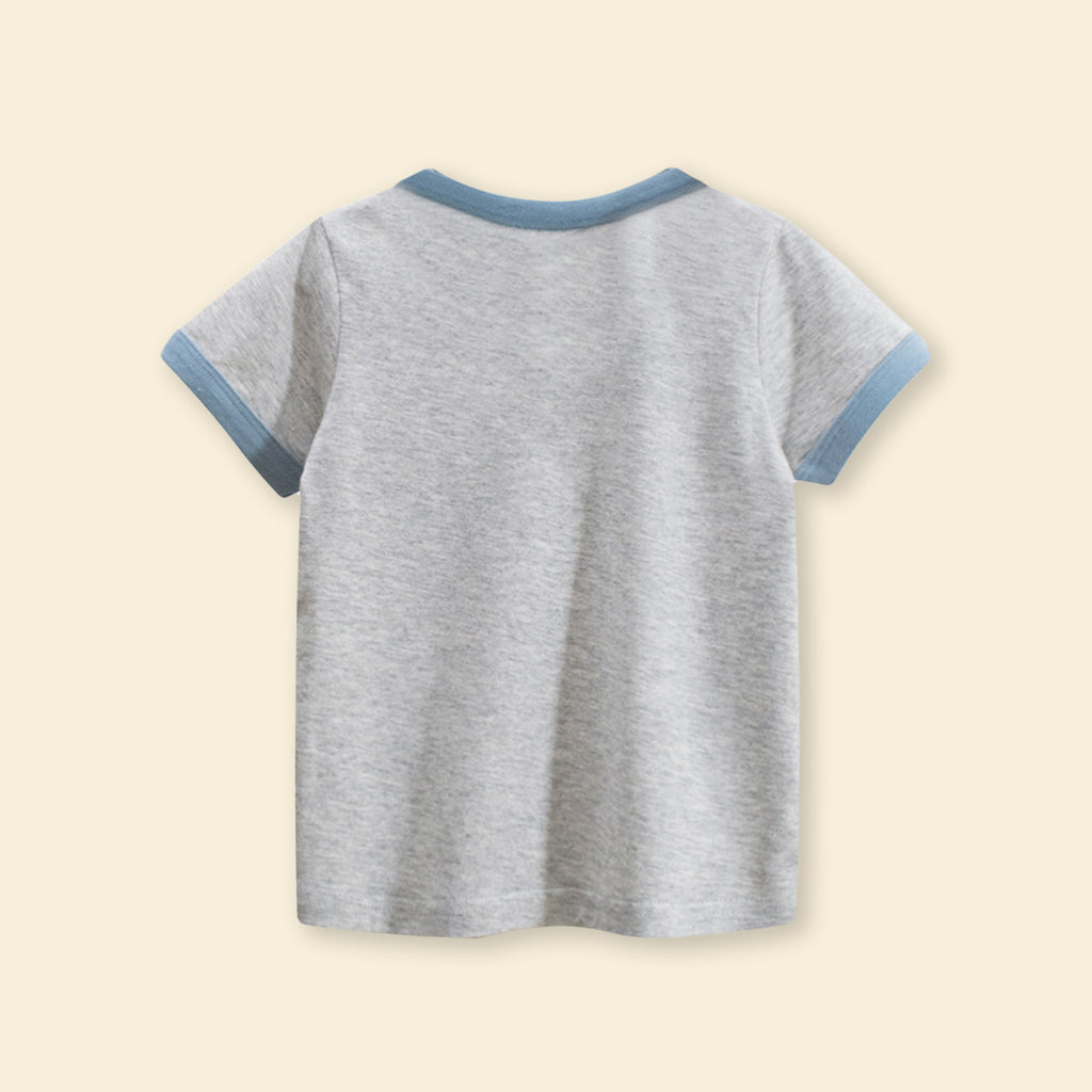 Girls Motif Printed Short Sleeves Casual Tee Tops & T-Shirts