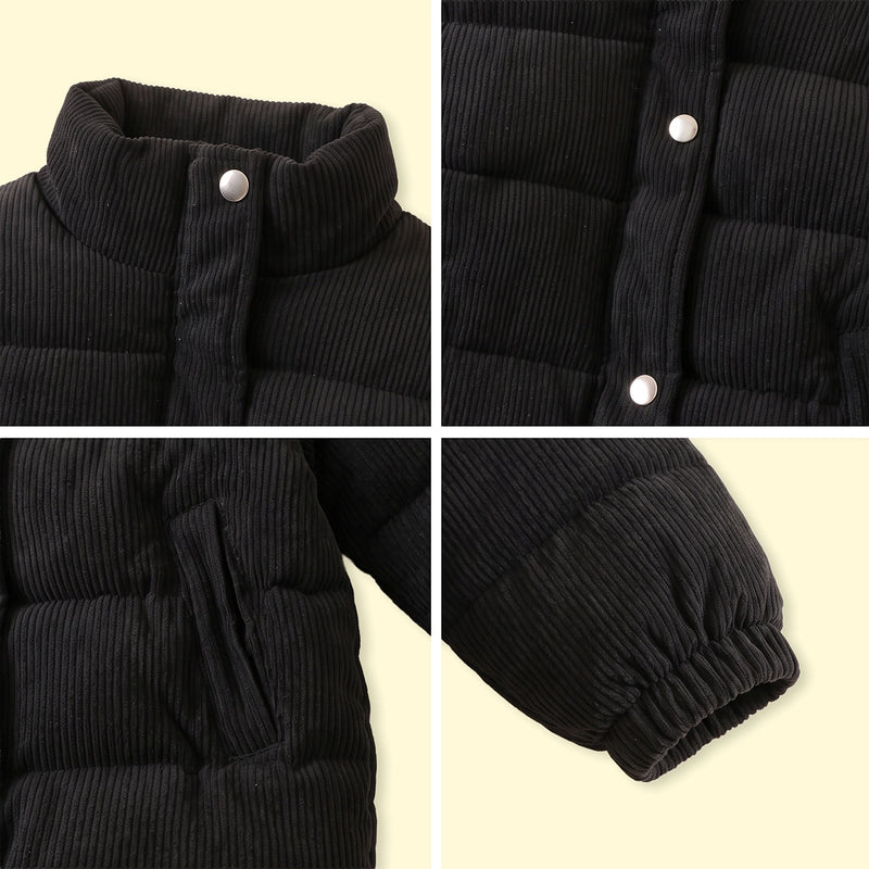 Boys Black Textured Long Sleeve Jacket Coats & Jackets
