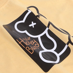Boys Yellow Graphics T-Shirt With Short Sleeve Printed Shirt and Shorts Sets 3 pc. Sets