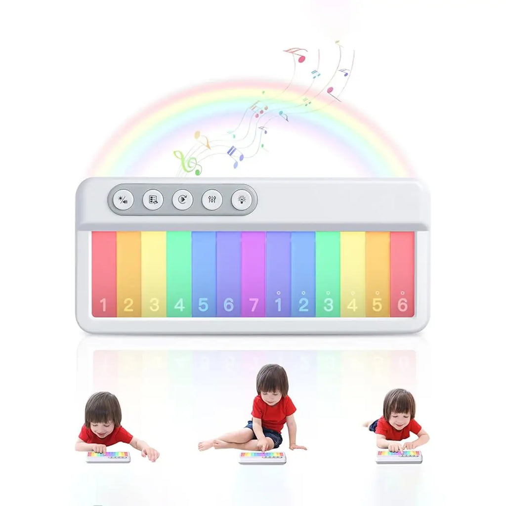 Kids Mini Rainbow Portable Piano Keyboard Trending Accessories White Onesize