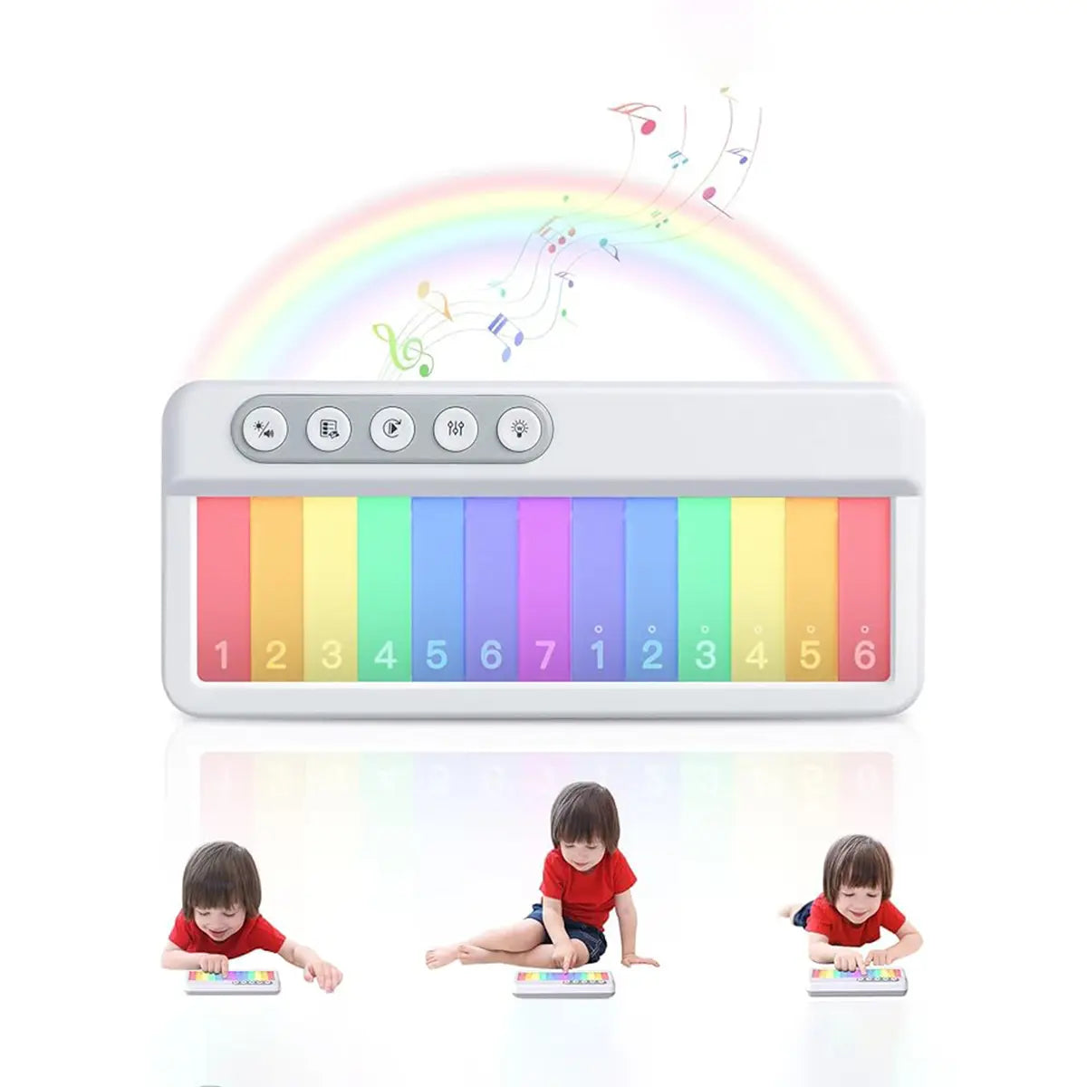 Kids Mini Rainbow Portable Piano Keyboard Trending Accessories White Onesize